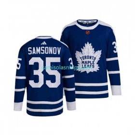 Camiseta Toronto Maple Leafs ILYA SAMSONOV 35 Adidas 2022 Reverse Retro Azul Authentic - Homem